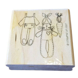 Stampin Up The Cats Pajamas Kitty Cat Wood Mounted Rubber Stamp